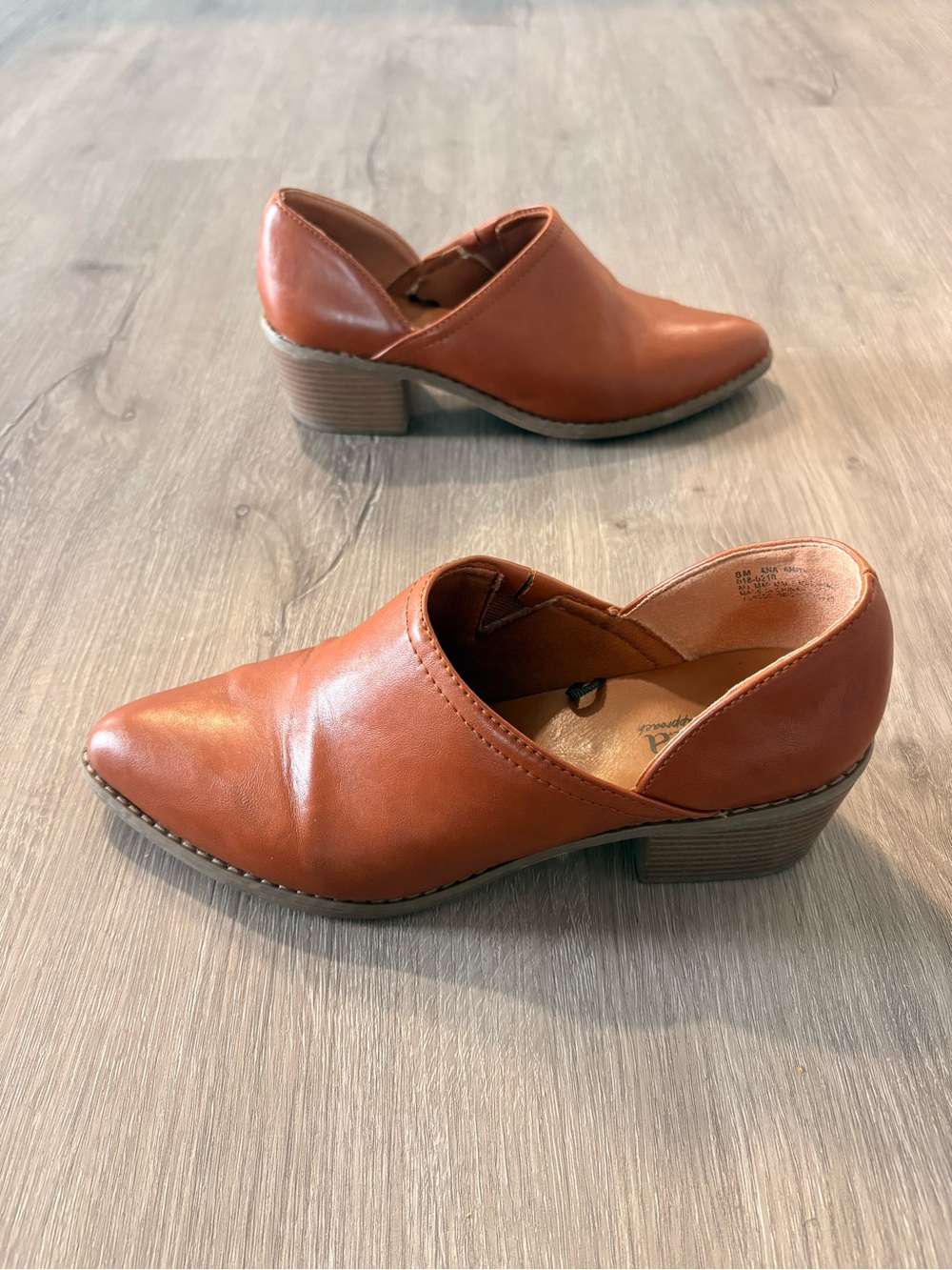 a.n.a Tan Slip-On Low Heel Pointed Toe Ankle Shoe